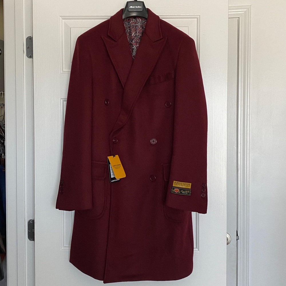 Alberto Nardoni Manhattan Mens Wool & Cashmere Overcoat Size 44 NWT